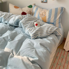 Super Soft Cloud Wash Cotton Four-Piece Set of Student Dormitory Three-Piece Set of Bed Bamboo Cartoon Bedding Set