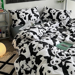 Floral Bedding Set with Duvet Cover Flat Sheet with Pillowcases  Kids Queen Full Size Boys Girls Bed Linen