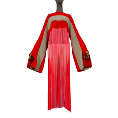 Vibrant Knitted Tassel Kaftan Dress - WINI