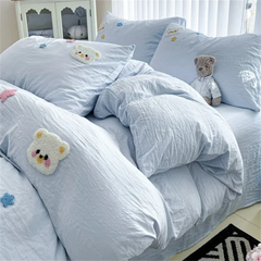 INS Style Bedding Sets Quilt Cover Sets Romantic Bedclothes Decor Woman Girls Bedroom Duvet Cover Sets 4pcs