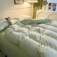 Bedding Set Fashion Skin Friendly Fabric Home Hotel King Size Single Double Bed Set Duvet Cover Quilt Cover Pillowcase Bed Linen
