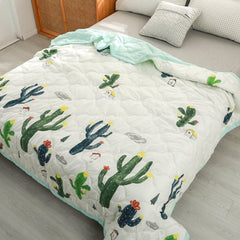 Daisy Print Spring Summer Quilt Queen Mechanical Wash Comfortable Comforter Single Double Blanket Quilts for Children Adults