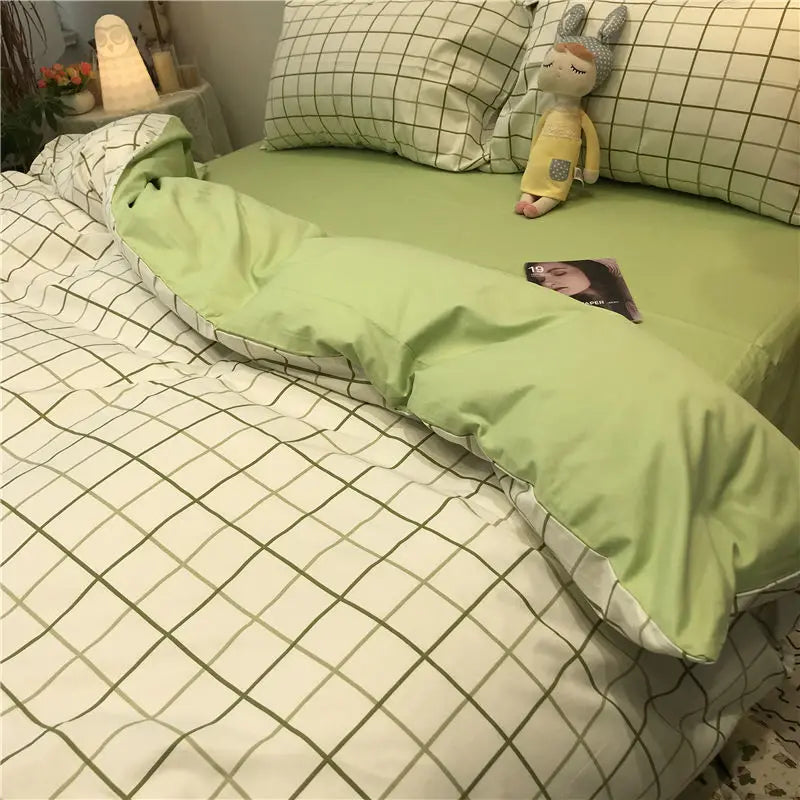 Blue Floral Duvet Cover Set with Pillowcase Bed Sheet No Filler  New Single Double Queen Size Bedding Linens Fashion