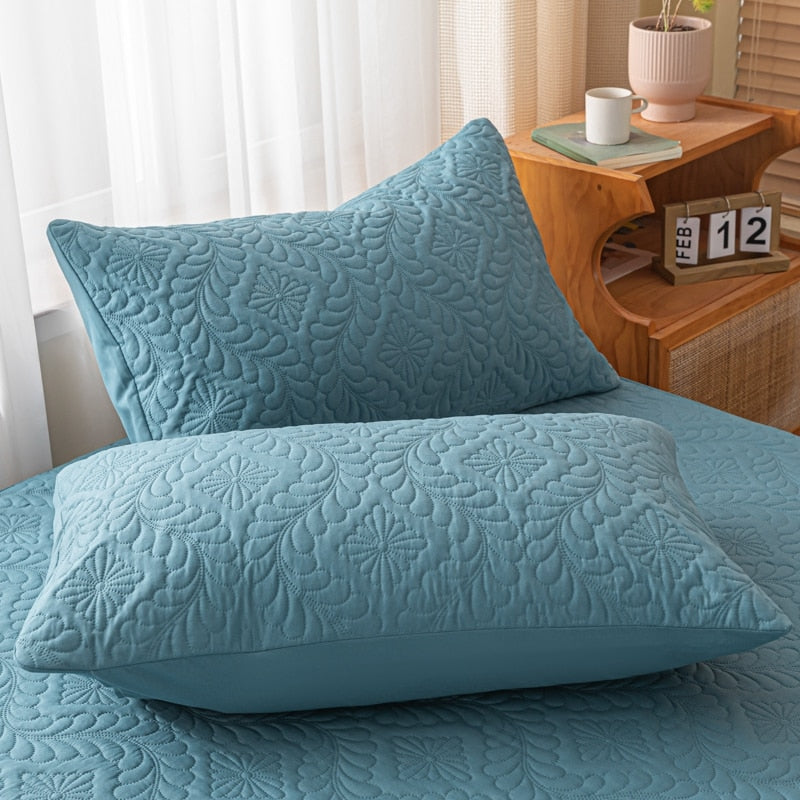 1 pc Waterproof Quilted Pillowcase Solid Color Pillow Cover Case 48x74cm Pillowsham
