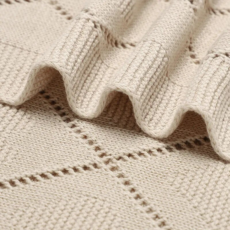 Blankets Knit Newborn Infant Boys Girls Cotton Swaddle Wrap Sleepsack for Stroller Bed 90*70cm Toddler Outdoor Playing Mats