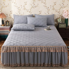 Lace Laminated Cotton Thickened Brushed Bed Skirt,Mattress Cover 160x200,140x190,Bedding Bedspreads Bedroom Decoration
