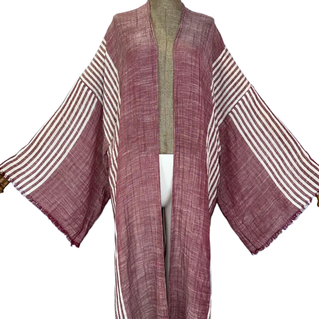 Cozy Striped Kimono Cardigan - WINI