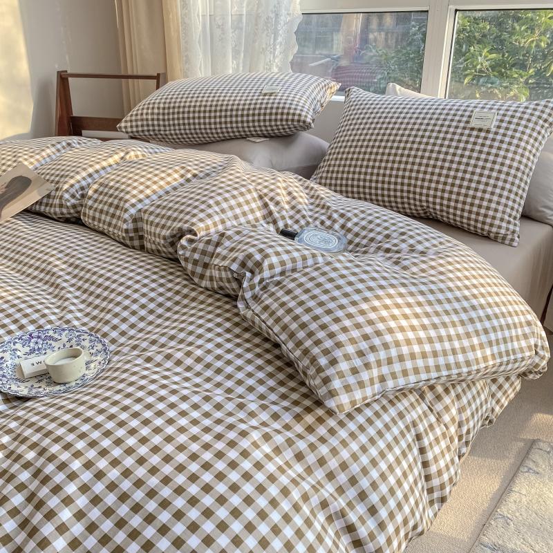 1pc 100%Cotton Duvet Cover Plaid Comforter Covers funda nordica cama 150 Single/Queen/King Quilt Cover(no pillowcase)