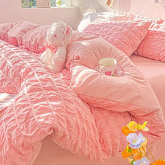 Bedroom Sets Bedding Set Queen Size Bed Sheets Set Quilt Cover Schoolgirl Washed Cotton Sheet Free Shipping Beddings Sets Girl