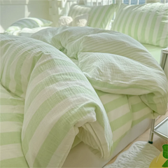 Four Piece Set on Washed Cotton Bed, Non Pure Cotton Bedding, Single Duvet Cover Set, Three Piece Set, Brushed