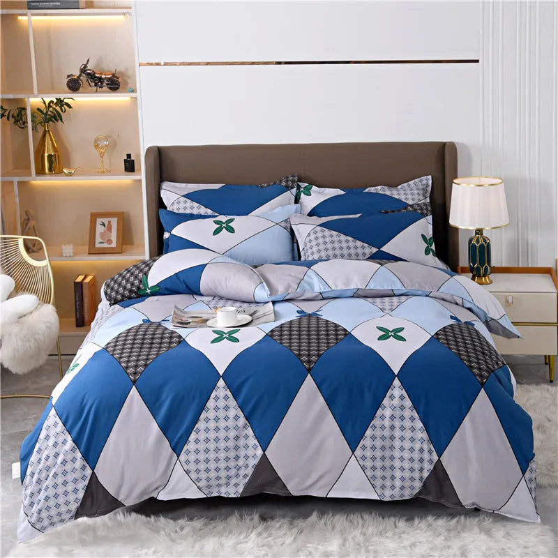 3pcs Leopard Pattern Duvet Cover Bedding Set Double Queen Size, Microfiber Soft Quilt Cover with Pillowcases, Girls Room Decor