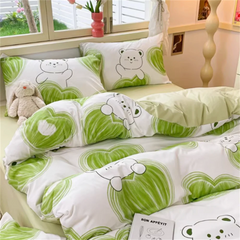 Wrinkled Yarn Washed Cotton Four Piece Set Duvet Cover Set Bed Sheet Three Piece Set Non Pure Cotton Bedding Set