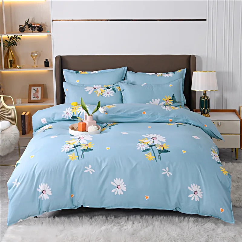 3pcs Leopard Pattern Duvet Cover Bedding Set Double Queen Size, Microfiber Soft Quilt Cover with Pillowcases, Girls Room Decor