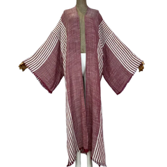 Cozy Striped Kimono Cardigan - WINI