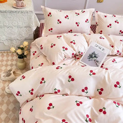 Ins Style Bedding Set No Filler Boys Girls Duvet Cover Pillowcase Flat Sheet Full Queen Size Home Decor Bed Linens