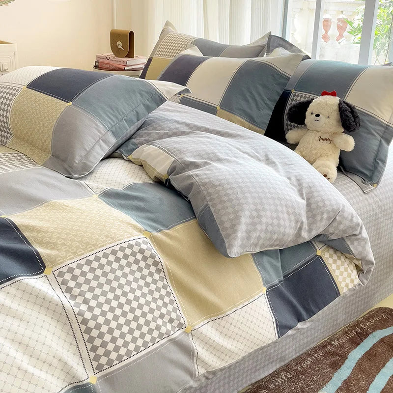2025 Hot Flora Style Bedding Set Princess Printed Four Piece Set Flowers  Bed Sheet Set Duvet Cover Queen King Size Home Decor