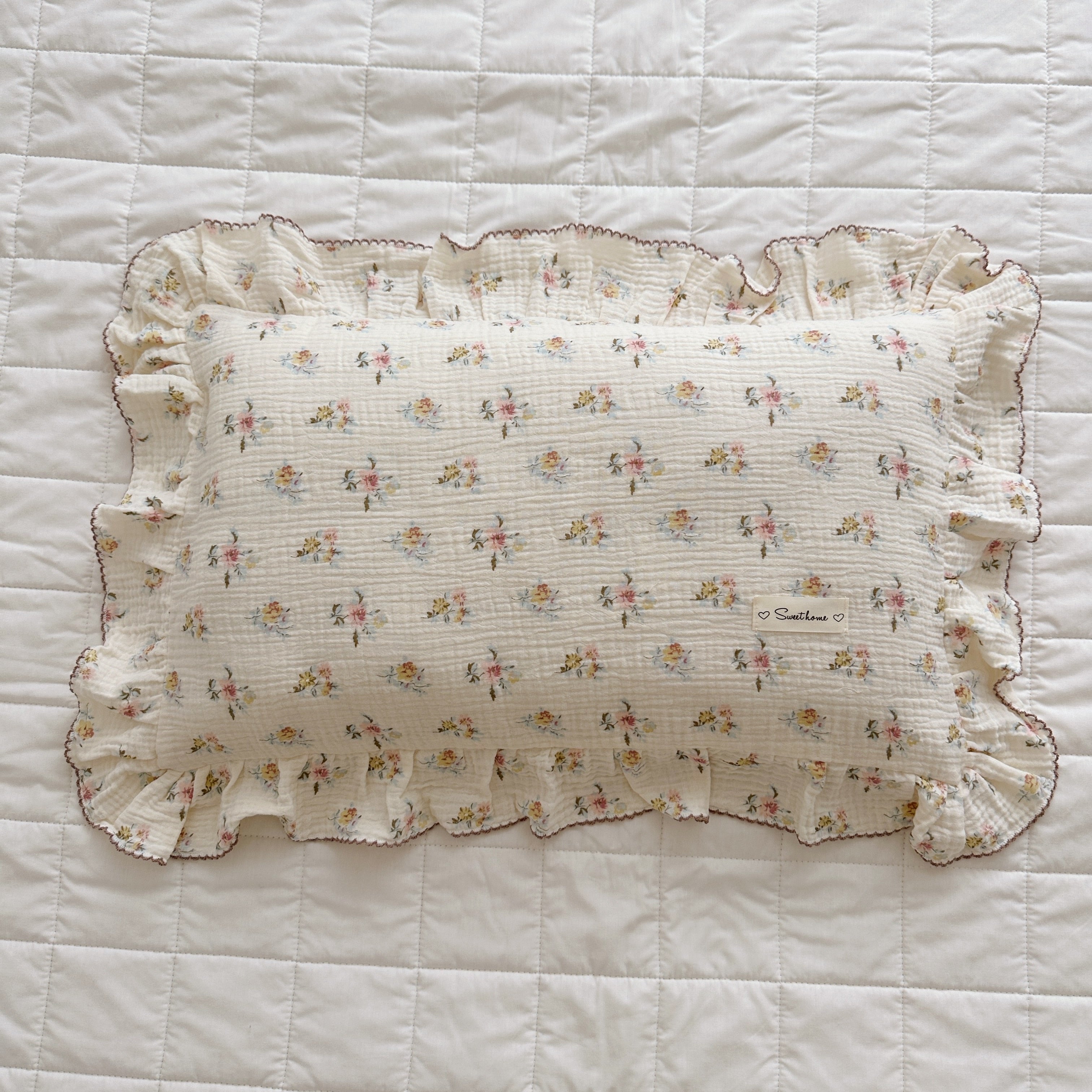 Baby Pillowcase Floral Print Cotton Muslin Newborn Pillow Case Pillow Cover for Baby 30x50cm 48x74cm