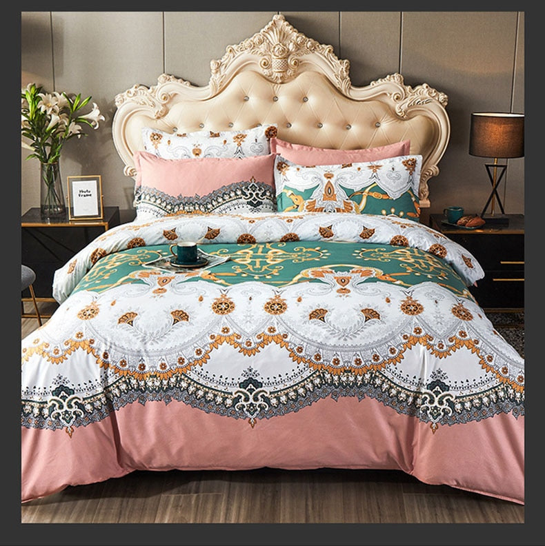 4pcs Set Winter Soft Nordic Double Bed Bedding Set Luxury Jacquard Non-irritating Sheet Quilt Cover Pillowcase 200x230cm