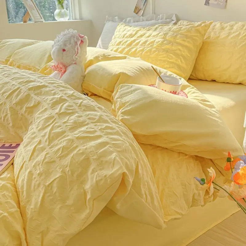 Bedroom Sets Bedding Set Queen Size Bed Sheets Set Quilt Cover Schoolgirl Washed Cotton Sheet Free Shipping Beddings Sets Girl