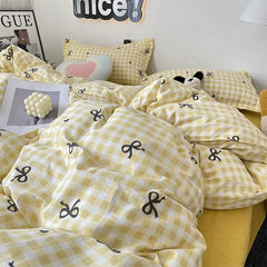 Ins Nordic Duvet Cover Set Summer New Twin Queen Size Kids Adult Flat Sheet Pillowcase No Filler Fashion Bed Linens