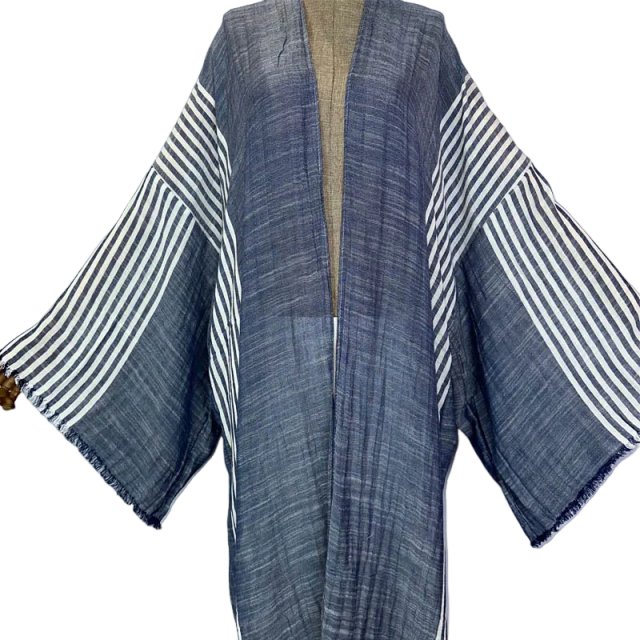 Cozy Striped Kimono Cardigan - WINI