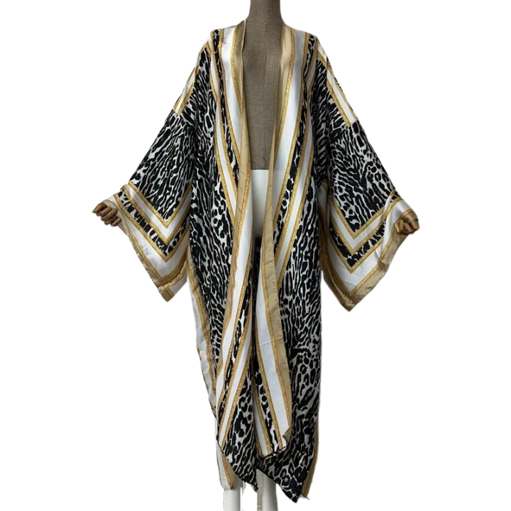 Elegant Leopard Print Oversized Cardigan -WINI