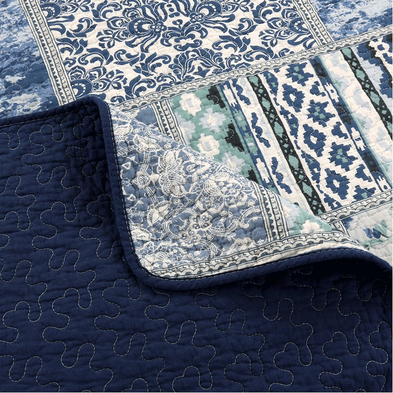 100% Cotton Modern Simplicity Interstellar Blue Sky 3pcs Printed Quilted Quilt Pillowcase