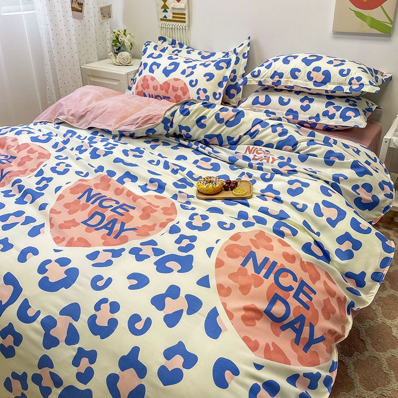 Checkerboard Bedding Set Hot Sale Single Queen Size Flat Sheet Quilt Duvet Cover Pillowcase Polyester Bed Linens Home Textile