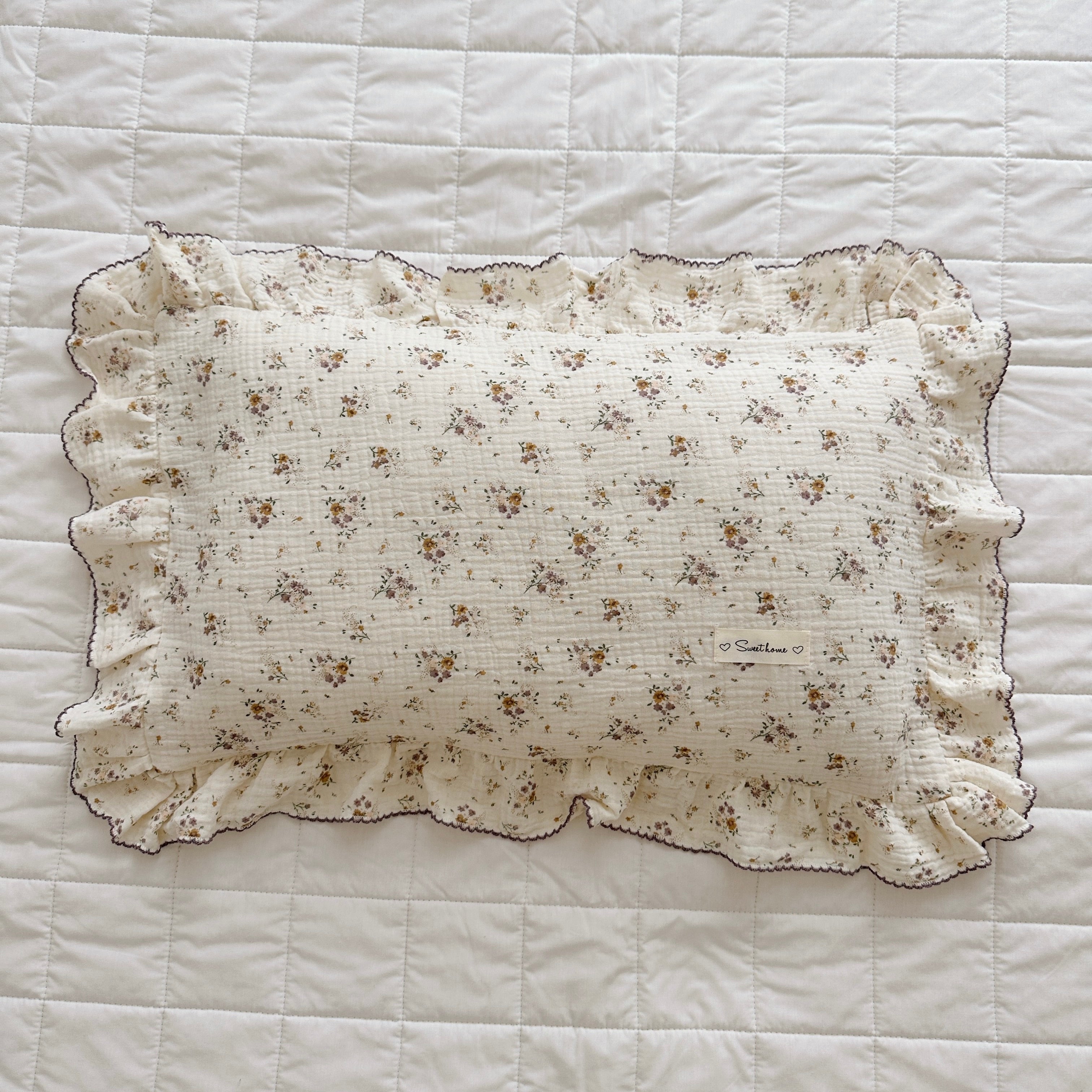 Baby Pillowcase Floral Print Cotton Muslin Newborn Pillow Case Pillow Cover for Baby 30x50cm 48x74cm