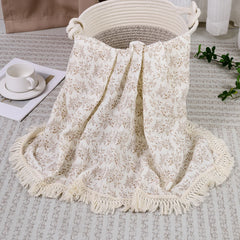 Baby Blankets Muslin Swaddle For Newborn Fringe Double Layer Cotton Summer Blanket Bed Comforter Infant Baby Stuff Bebe