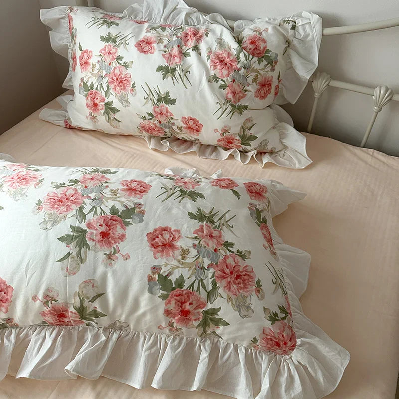 100% Cotton French pastoral style Bedding Set Soft Duvet Cover Bedclothes Bedspread Pillowcases Flat Sheets Comforter Sets
