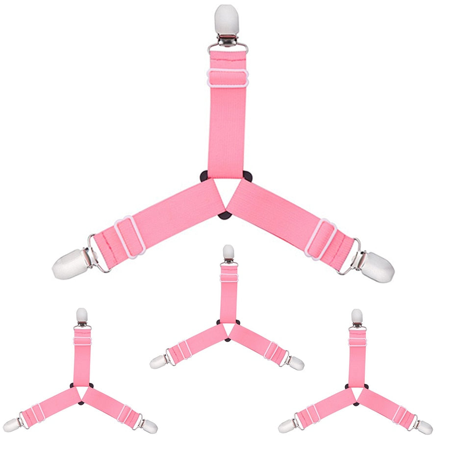 4Pcs/lot Bed Sheet Fasteners Holder Gadgets for Home Elastic Straps Adjustable Clips For Bed Sheet Organizer Mattress Cover Clip