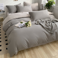 Set Washed Brushed Comforter Duvet Cover Flat  Soft Comfort  Bed Sheet Pillowcase