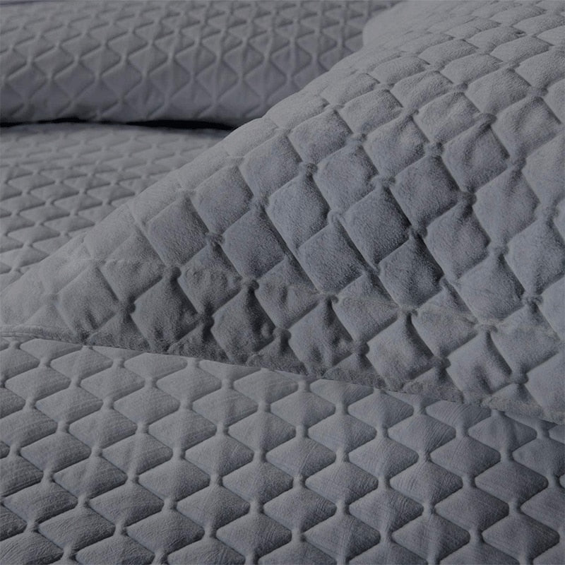 3 Piece Double Bed Quilt Lightweight Soft Full Size Velvet Duvet Cover King Queen Bed Sheet Set