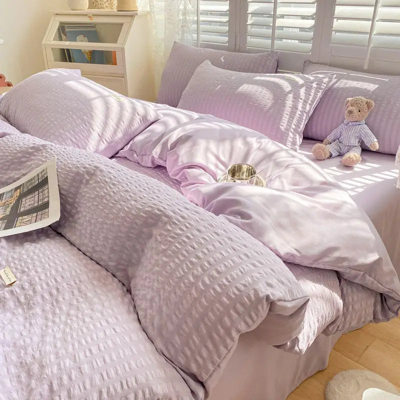 Bedroom Sets Bedding Set Queen Size Bed Sheets Set Quilt Cover Schoolgirl Washed Cotton Sheet Free Shipping Beddings Sets Girl