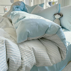 New Stripe Series Quilt Cover Skin Friendly 4-piece Bedding Set Pillow Case with Bed Sheet Four General 150x200 200x230