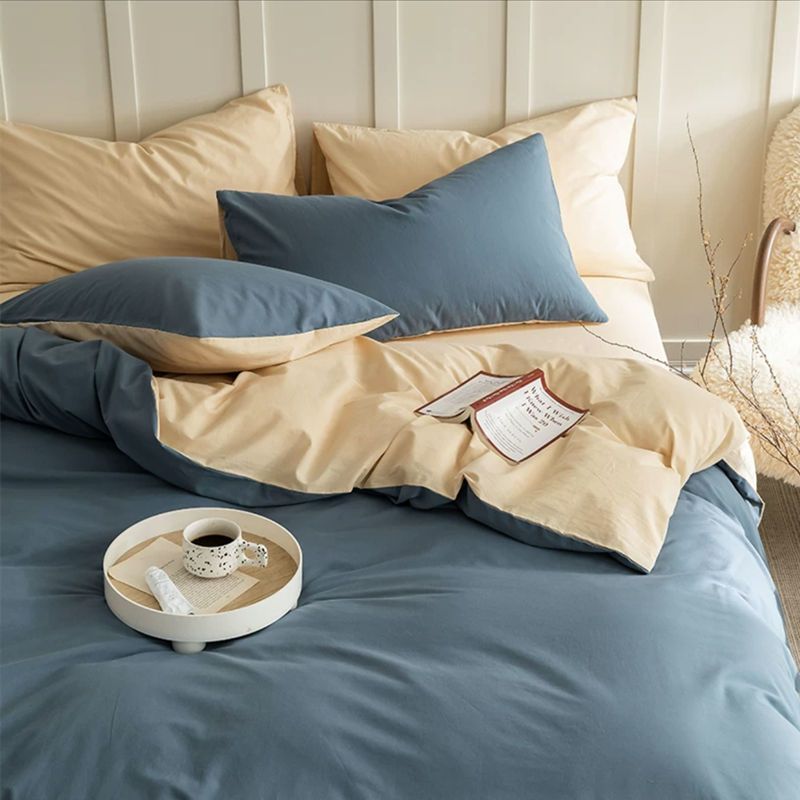 Bedding Set Nordic Single Double Flat Sheet Duvet Cover Pillowcase Soft Microfiber Full Queen Size Bed Linen