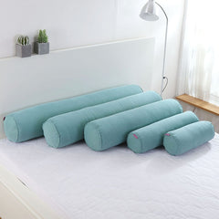 Solid Color Round Removable Washable Lumber Cushion Pillow Bed Roll Light Pillow Travel Back Leg Column Support Head Cushion