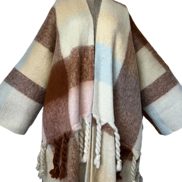 Plaid Tassel Cardigan - WINI