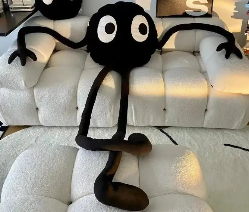 Cool Long Leg Black Coal Soft Plush Pillow Cushion Cartoon Anime Home Sofa Car Bedroom Cartoon Gift