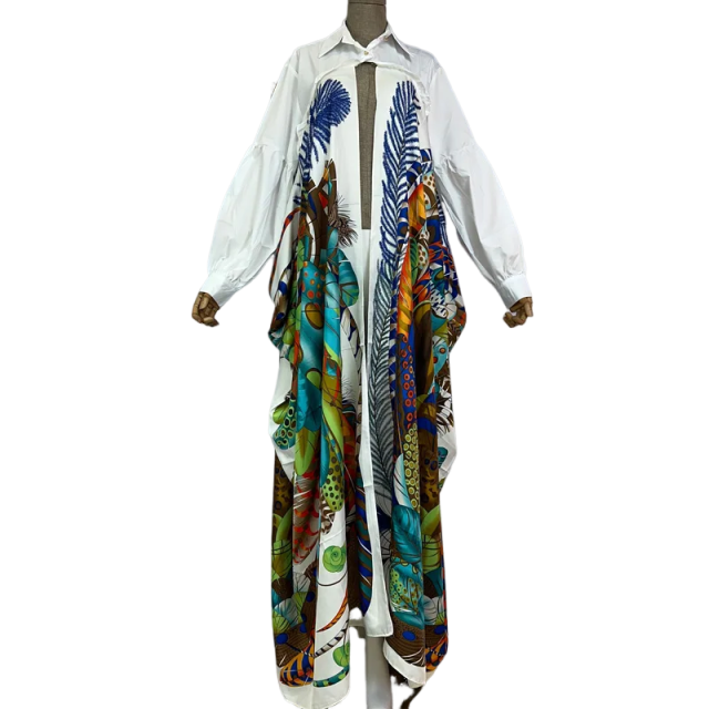 Trendy Long Sleeve Printed Cardigan - WINI