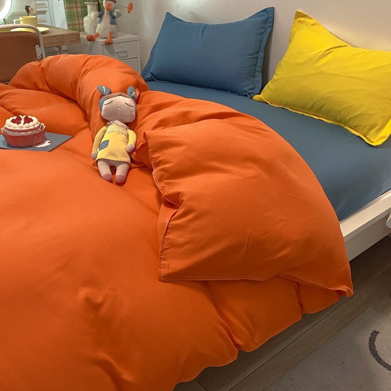 Bedding Set  2 Bedrooms Sheet Duvet Cover Linens Bedspread Euro Nordic 150 Beds for Girls King Size Luxury Pillowcase Cute Bed