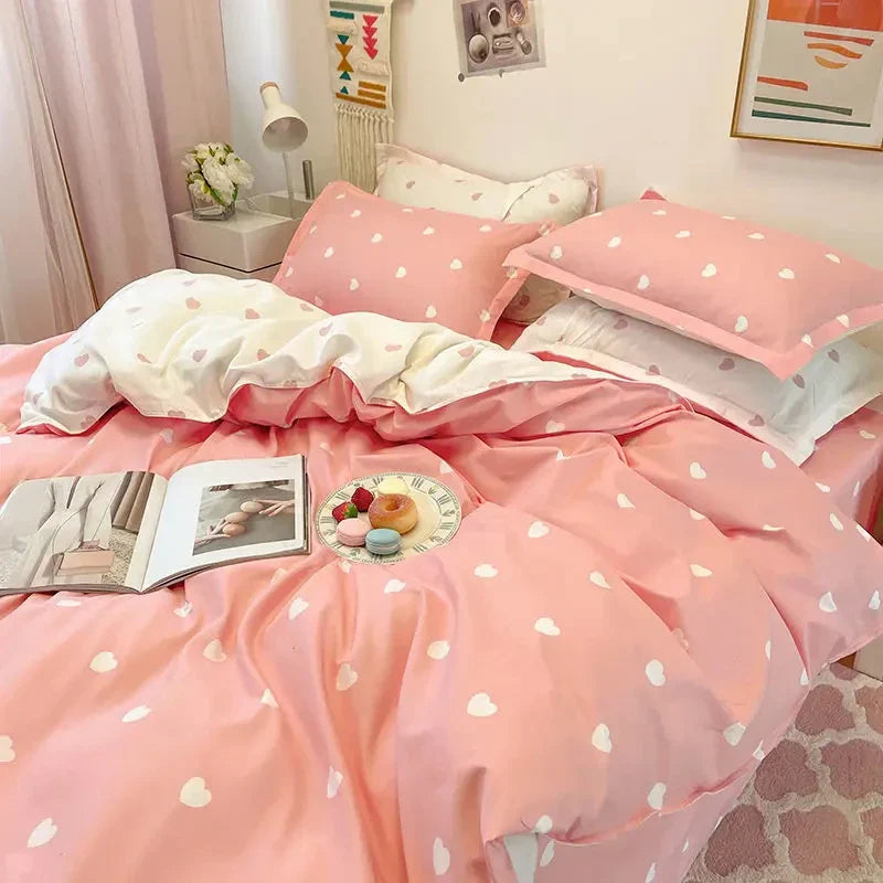 Checkerboard Bedding Set No Comforter Quilt Duvet Cover Pillowcase Flat Sheet Single Queen Size Polyester Bedclothes
