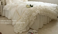 Luxury Ruffle duvet cover queen pure cotton bedding king duvet cover lace bed princess quilt cover duvet set bag in a bed