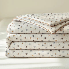 Summer Quilt Class A Knitted Aerobic Cotton Printed Soybean Quilt Summer Bedspread Home Textiles