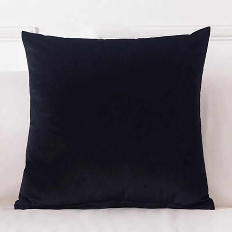 45x45cm Solid Color Luxury Velvet Throw Pillow Case Sofa Car Seat/Back Lumbar Cushion Cover Home Decor Bed Soft Pillowcase
