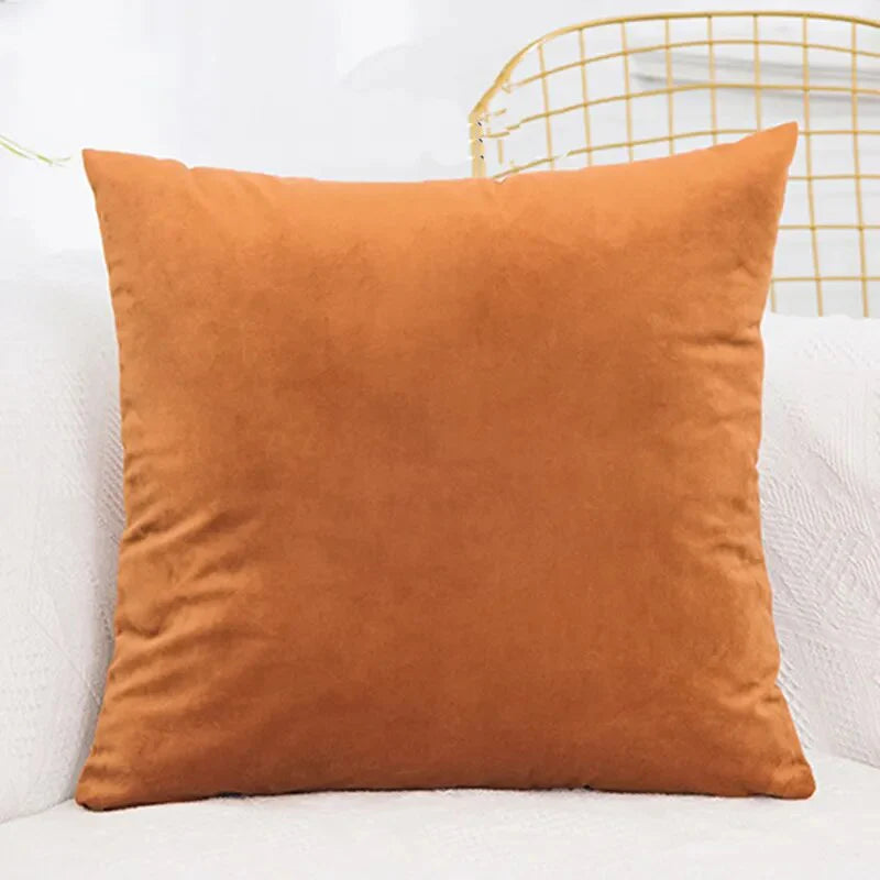 45x45cm Solid Color Luxury Velvet Throw Pillow Case Sofa Car Seat/Back Lumbar Cushion Cover Home Decor Bed Soft Pillowcase