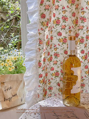 American Ruffled Edge Curtains, Lace French Countryside Style Printed Rose Bedrooms, Ins Style Bay Windows, Screen Curtains,