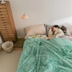 Double Side Fluffy Blanket Soft Bedspread Shawl Plush Blankets Portable Sofa Warm Bedding Throw Blanket Bedroom Decor Bed Cover