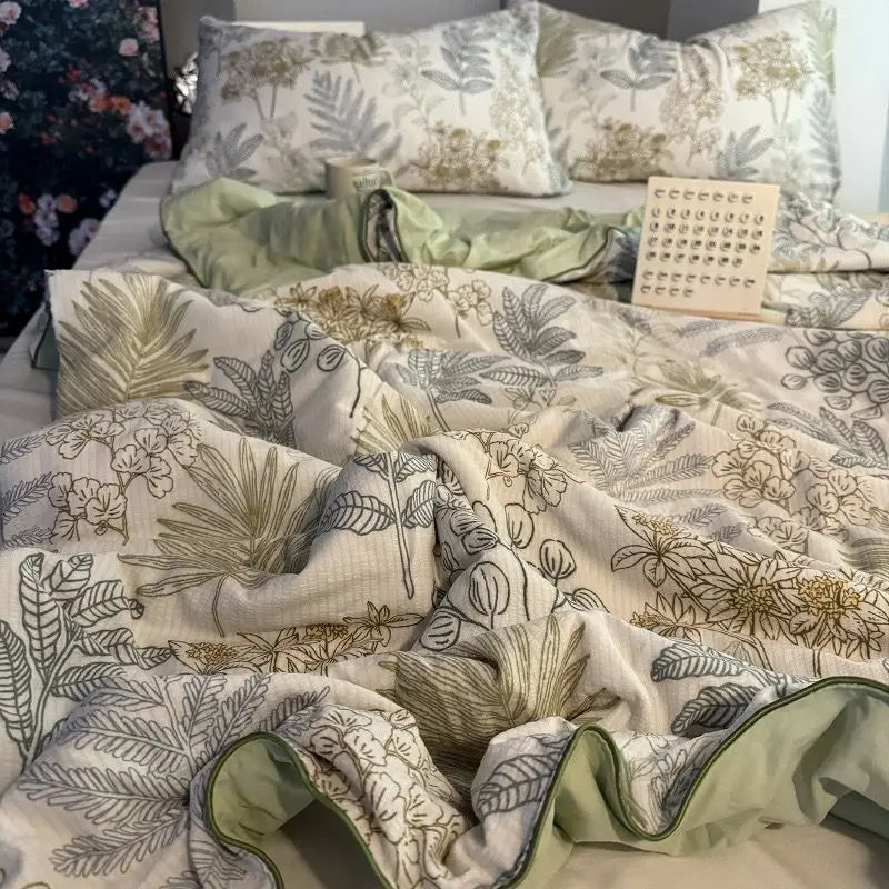 Summer Blanket Cool Quilt Cute Flower Bubble Cotton Summer Quilt Sleeping Naked Air Conditioning Quilt Lightweight  Washable